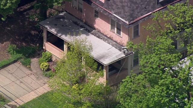 An aerial view of a home on Staten Island. 