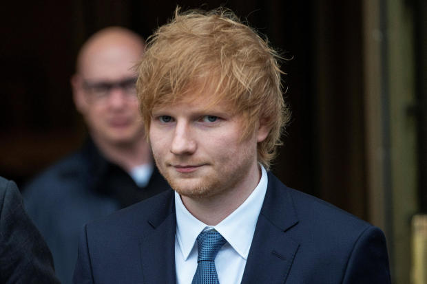 Singer Ed Sheeran exits the Manhattan federal court  