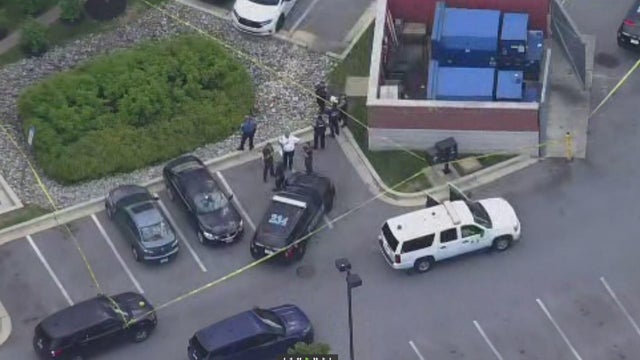 Emergency lights on a us police car 