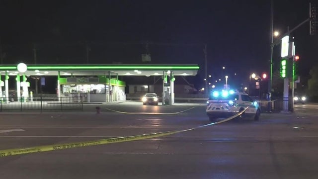 Police car - fast moving with bright flashing lights 