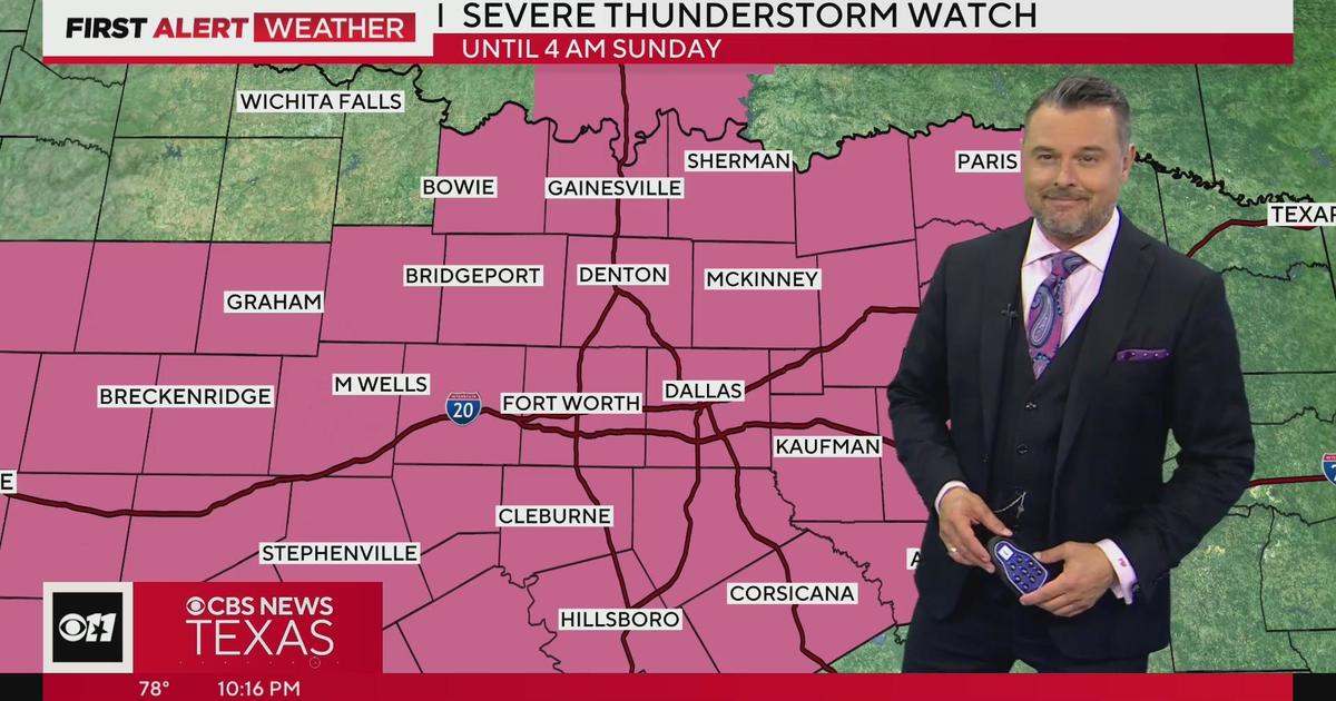 Parts Of North Texas Under Severe Thunderstorm Watch - CBS Texas