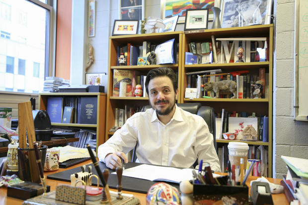 Professor Maurizio Porfiri in his office 