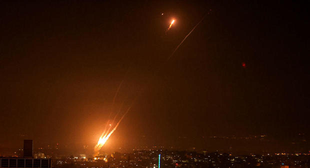 Rockets launched from Gaza against Israeli airstrikes 