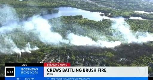 Firefighters contain brush fire burning in Lynn Woods - CBS Boston