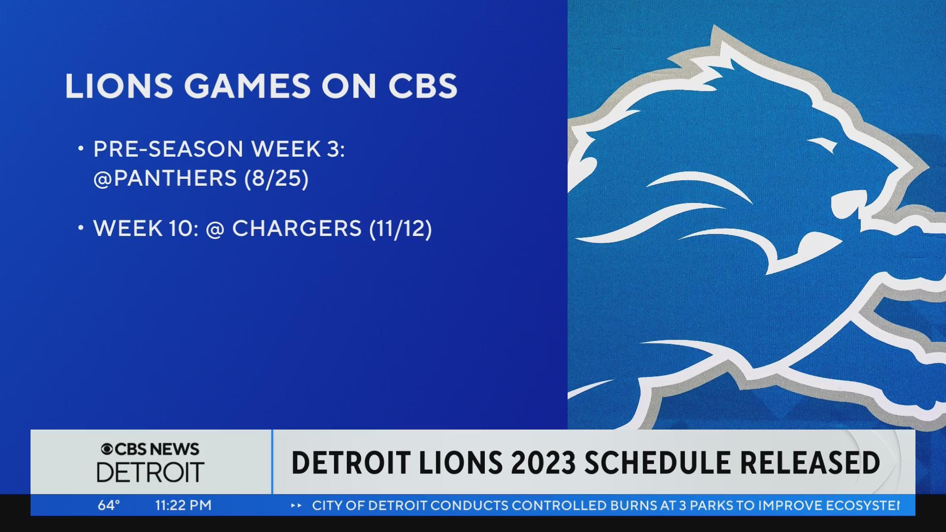 Detroit Lions preseason schedule 2022 
