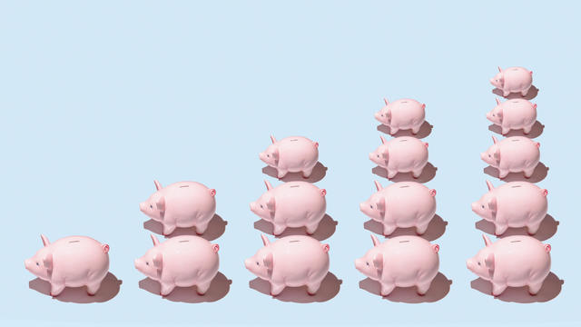 Piggy bank bar graph 