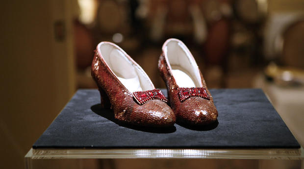 "The Wizard of Oz" Ruby Red Slippers worn by Judy Garland in 1939 at the viewing at the Plaza Athenee on December 5, 2011 in New York City. 