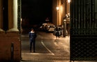 Vatican City, the Swiss Guards on patrol at the Porta Sant'Anna entrances of Vatican city wearing protective masks. 