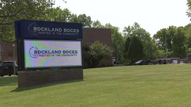 A digital sign outside the Rockland BOCES school in West Nyack. 
