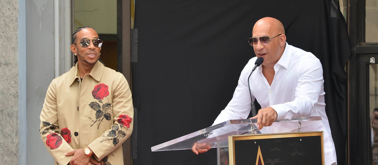 Ludacris and Vin Diesel are seen at the ceremony honoring Ludacris with a star on the Hollywood Walk of Fame 