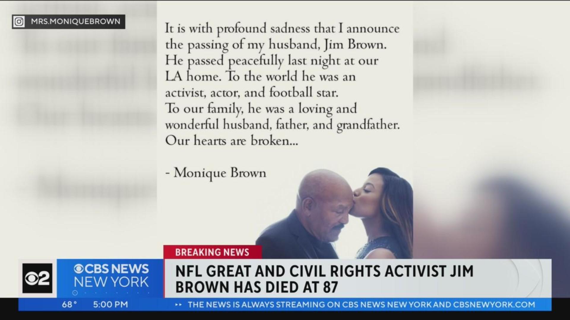 NFL giant and civil rights icon Jim Brown dies at age 87