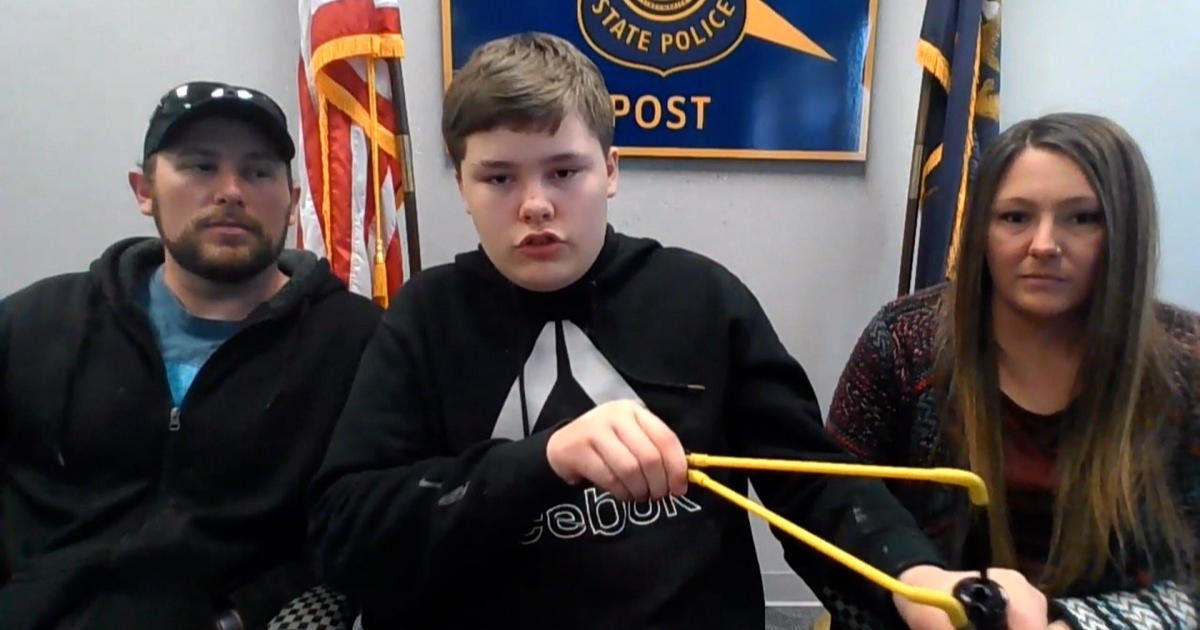 Michigan teen who used slingshot to protect his sister says he