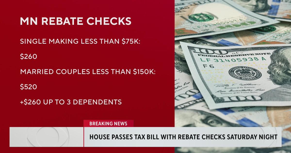Tax bill containing rebate checks passed by House CBS Minnesota