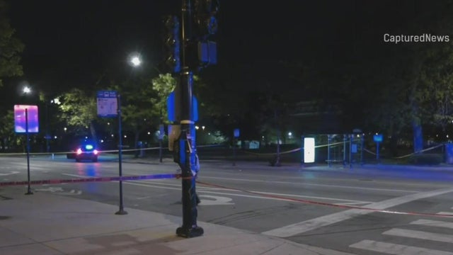 Flashing lights on a police car 