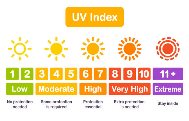 UV index chart infographic 