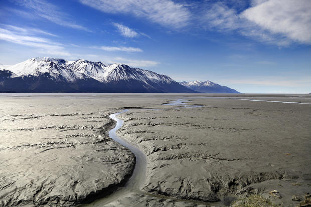 Alaska's Turnagain Arm mudflats are seen in 2010. 