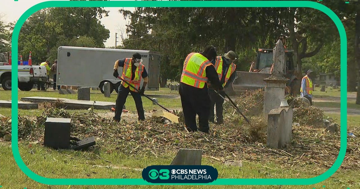 Cleaning up cemeteries in Camden ahead of Memorial Day - CBS Philadelphia