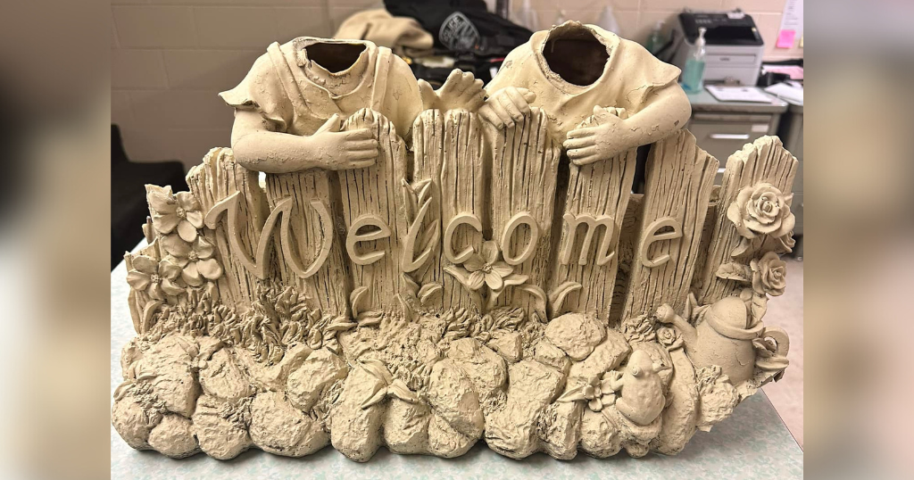 Police Man arrested earlier this week threw lawn ornament through