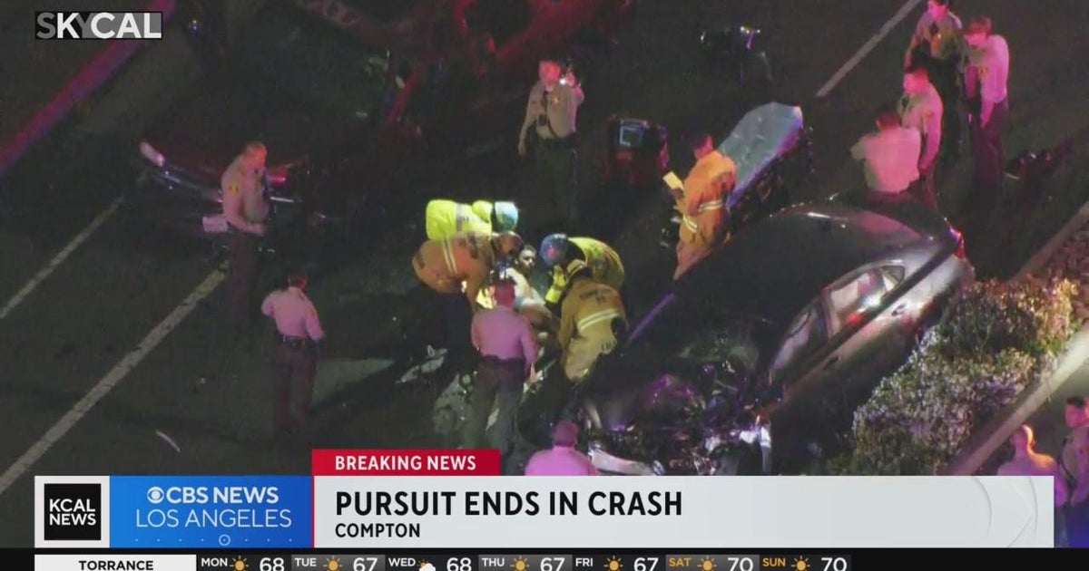 Compton pursuit of stolen car ends in violent crash CBS Los Angeles