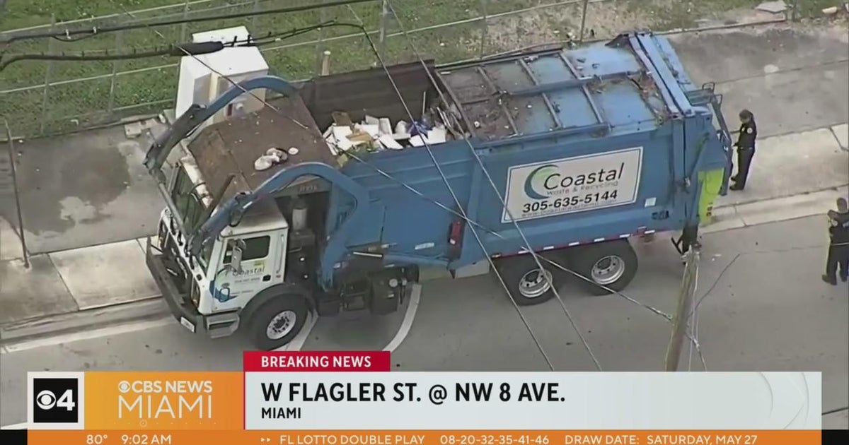 Cyclist Struck Killed By Garbage Truck Cbs Miami