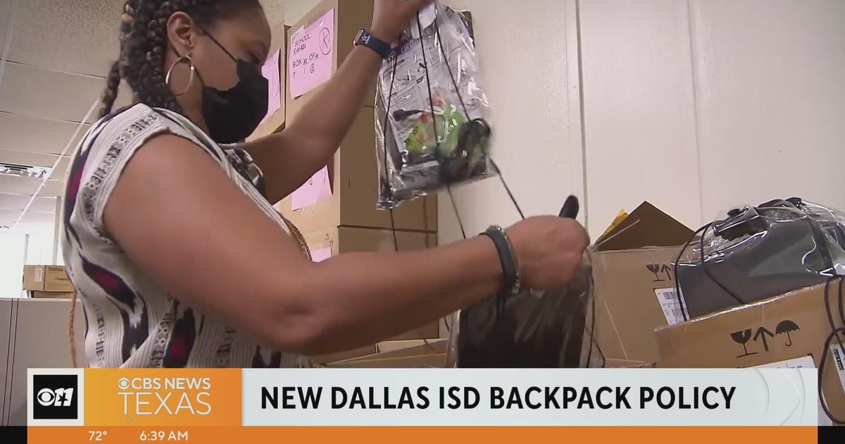 Dallas ISD to require clear backpacks for students in all grades CBS