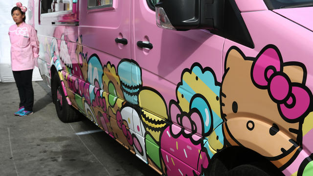 Urania Chien (left) operates the Hello Kitty Cafe food truck with her husband Charlie during the 48th annual Cherry Blossom Festival at Japantown in San Francisco, Calif. on Saturday, April 11, 2015 