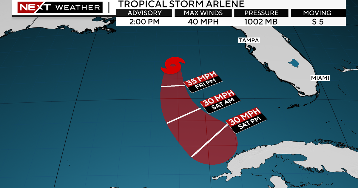 Tropical Storm Arlene forms in the Gulf, expected to bring rain to