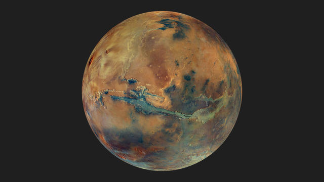 Ultra realisic 3d rendering of Mars and Milky way in the backround. Image uses large 46k textures for detailed appereance of the planet surface. Elements of this image furnished by NASA. 