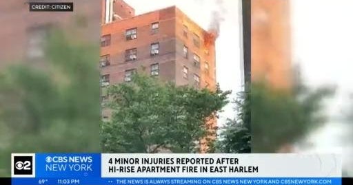 4 injuries reported after East Harlem high-rise fire - CBS New York