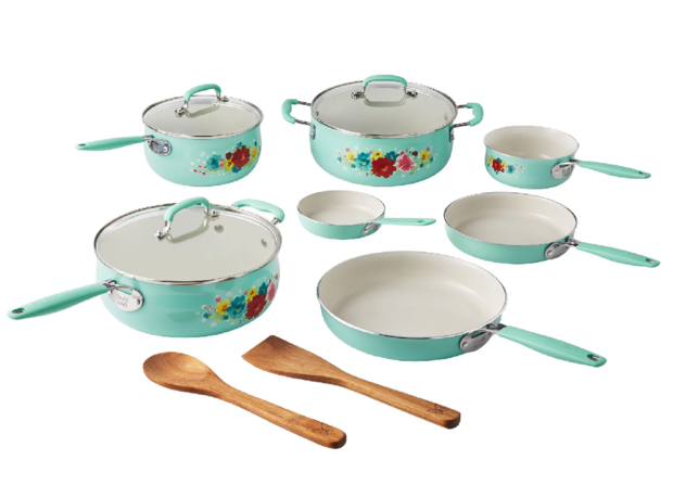 The Pioneer Woman Breezy Blossoms 12-piece cookware set 