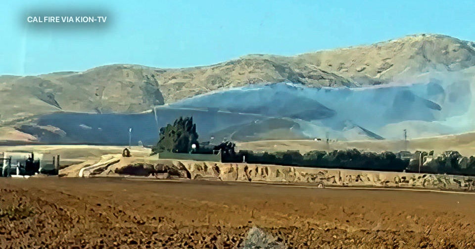 Grass fire near Soledad nearly contained after burning 76 acres - CBS ...