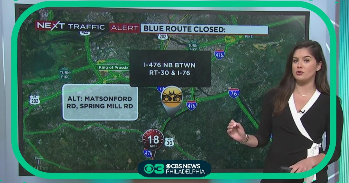Crash blocking northbound lanes of Blue Route - CBS Philadelphia