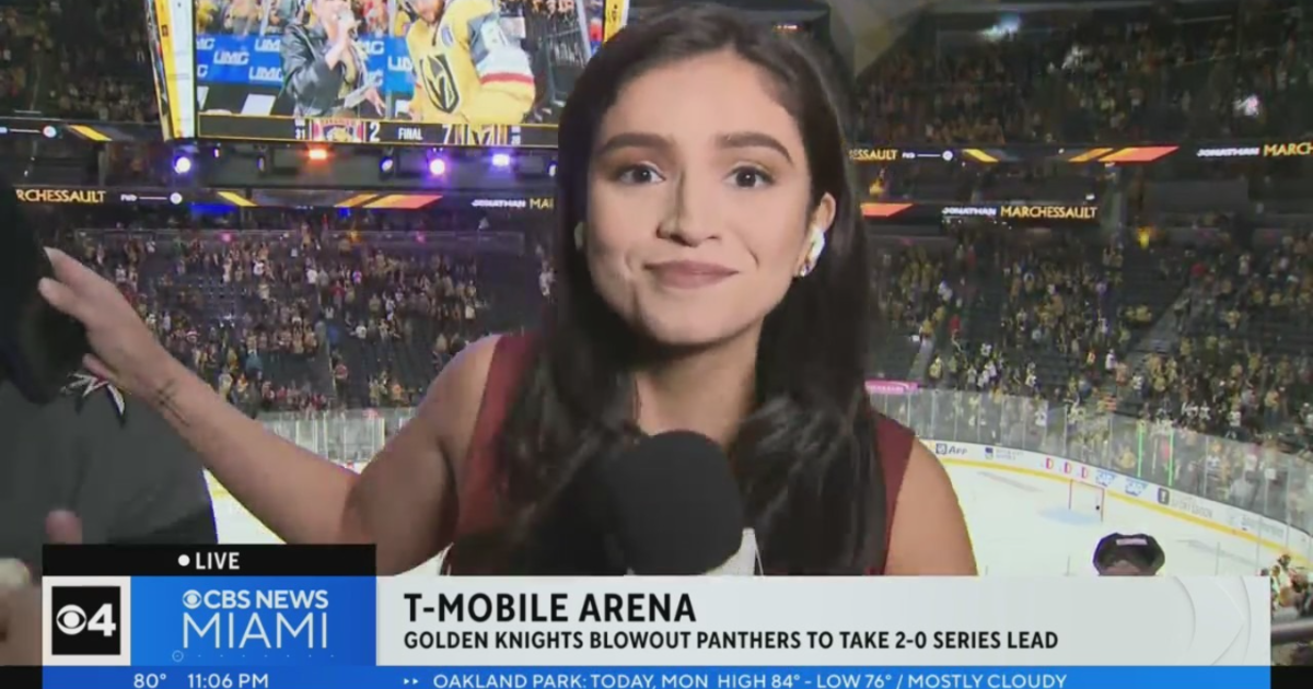 CBS News Miami’s Samantha Rivera handles rowdy Golden Knights supporter at Stanley Cup Finals