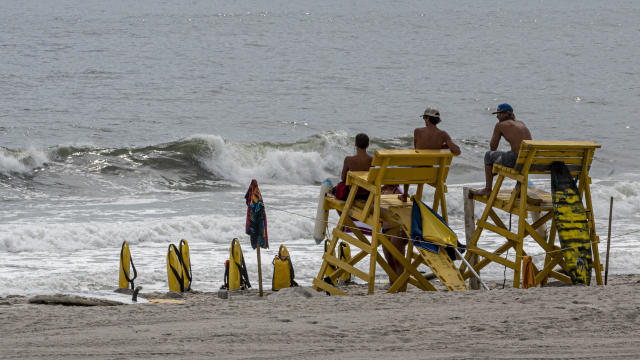 Lifeguards watch for high risk rip currents from the Atlantic Ocean 