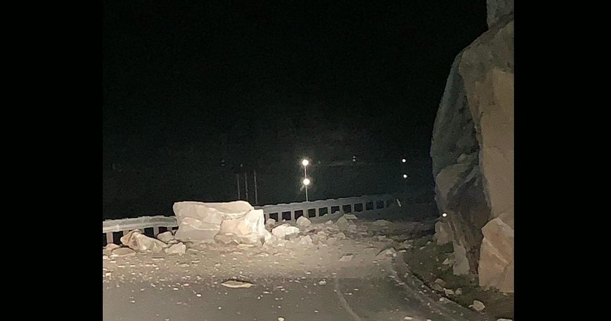 Rockslide in Truckee causes significant damage to the road, forcing its