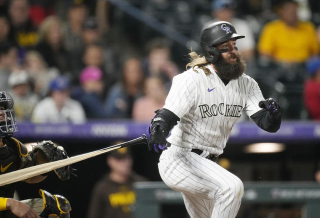 Colorado Rockies designated hitter Charlie Blackmon (19) in the first  inning of a baseball game Monday, July 11, 2022, in Denver. (AP Photo/David  Zalubowski Stock Photo - Alamy