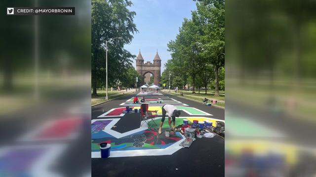 Artists from the Hartford community came together to repaint a Black Lives Matter mural. 