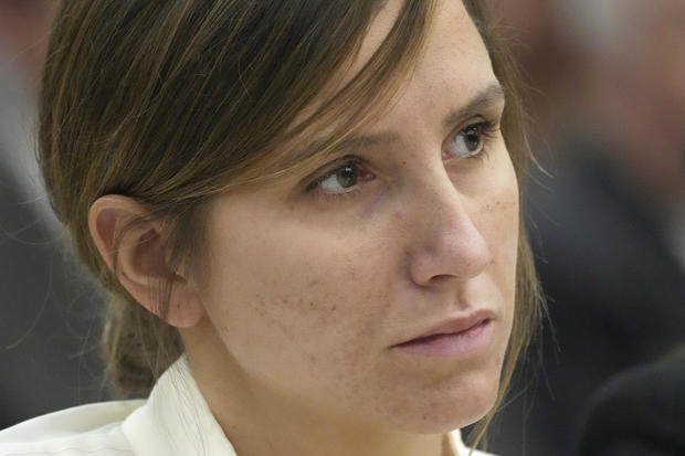 Kouri Richins, a Utah mother of three who authorities say fatally poisoned her husband then wrote a children's book about grieving, looks on during a bail hearing June 12, 2023, in Park City, Utah. 