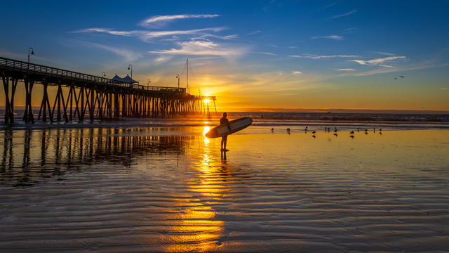 Pismo Beach Surfer at Sunset 