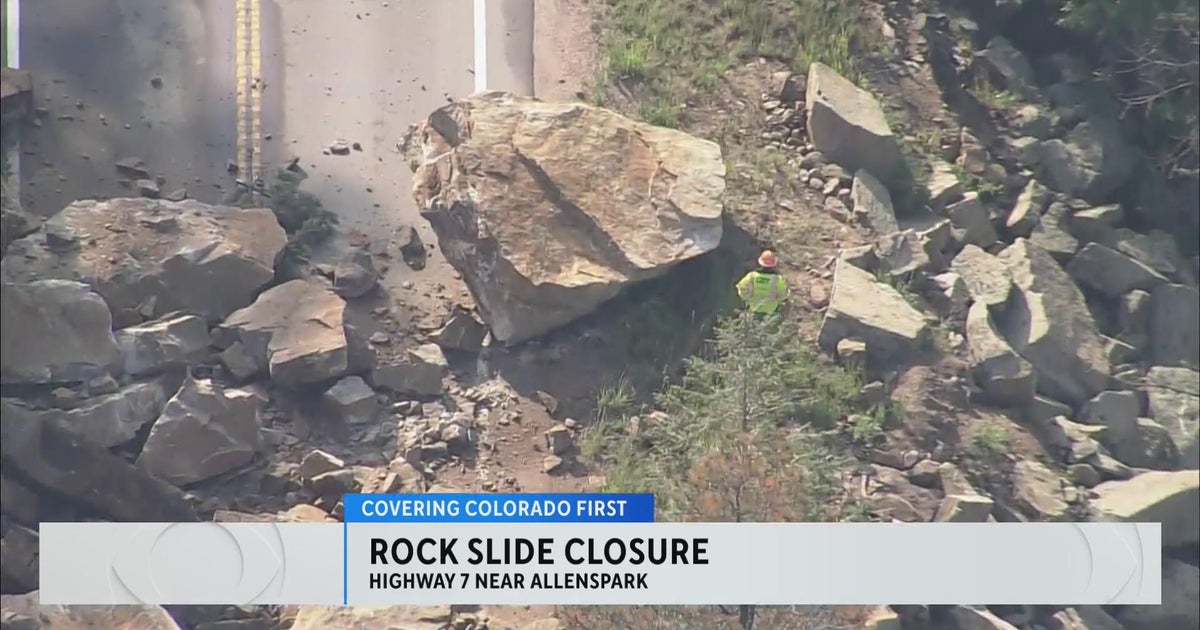 Portion of Highway 7 remains closed after rock slide near Allenspark CBS Colorado