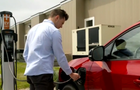 An electric vehicle charging station 
