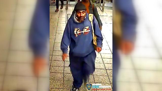 Surveillance photo of a man accused in an attempted rape and robbery on a J train 