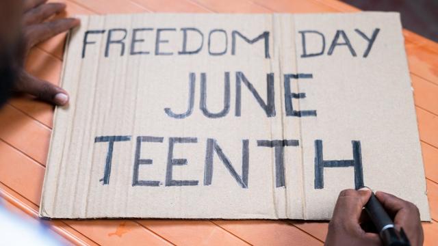 Juneteenth theme background with copy space, 3d Render 