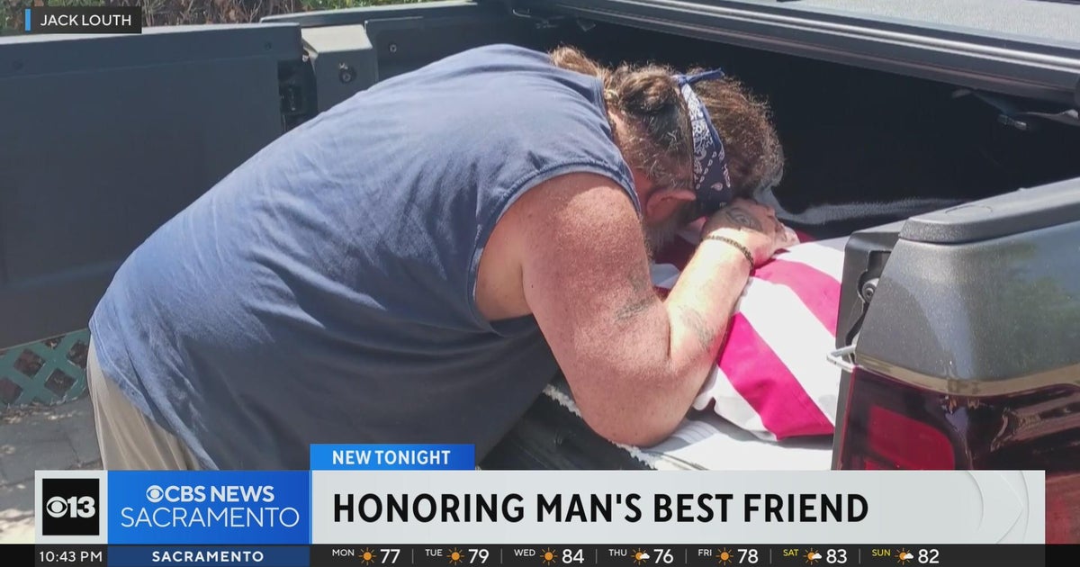 Disabled veteran in Tracy said firefighters came to his rescue to honor his service dog of 18 years