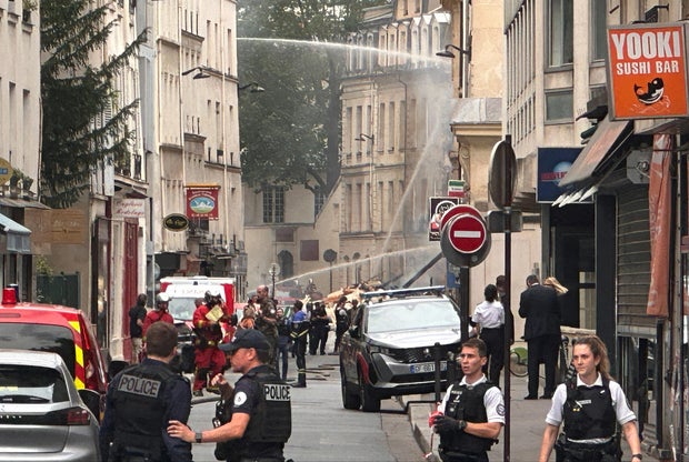 Gas explosion causes fire in central Paris