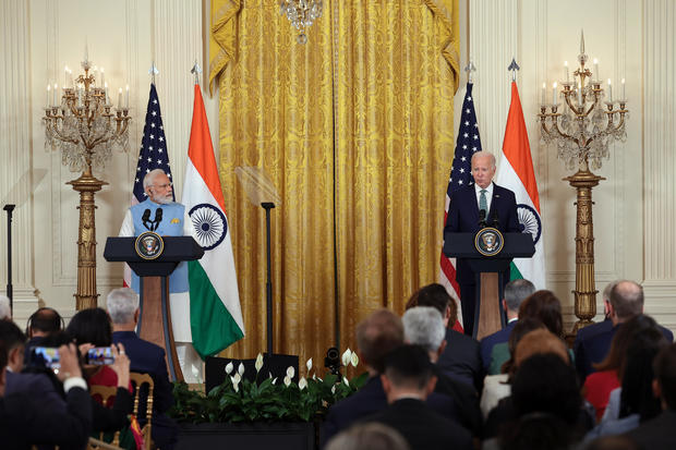 President Biden and Indian Prime Minister Narendra Modi hold a joint press conference at the White House on June 22, 2023 in Washington, D.C. 