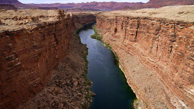 The Colorado River in the upper River Basin is pictured in Lees Ferry, Arizona, on May 29, 2021. 
