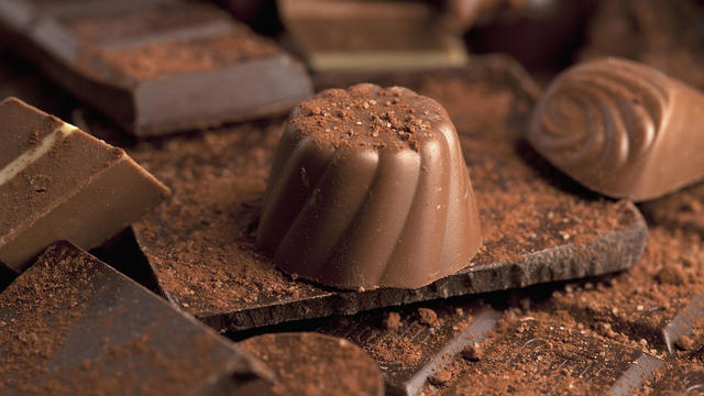 Detail of a pile of chocolates 