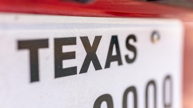Texas on a US license plate 