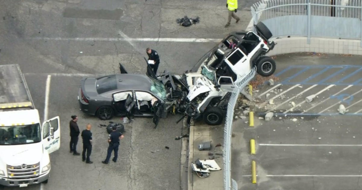 Vernon car crash from a police pursuit leaves 1 vehicle suspended on a